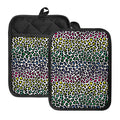 Colorful Leopard Print Pot Holders With Pocket