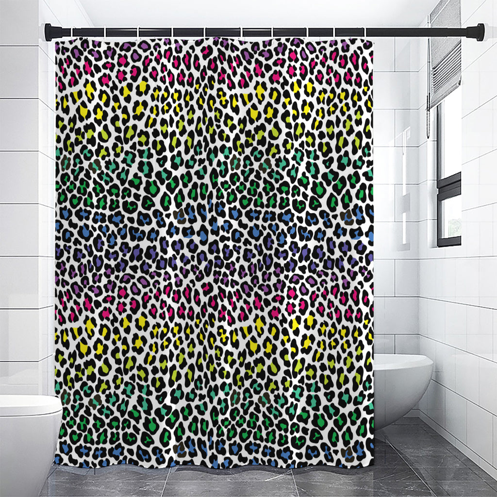 Colorful Leopard Print Premium Shower Curtain
