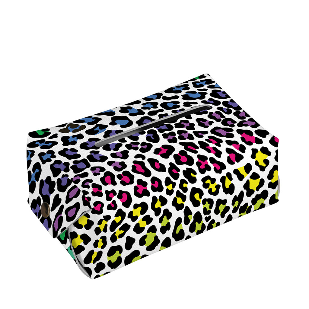 Colorful Leopard Print Rectangle Tissue Box Cover
