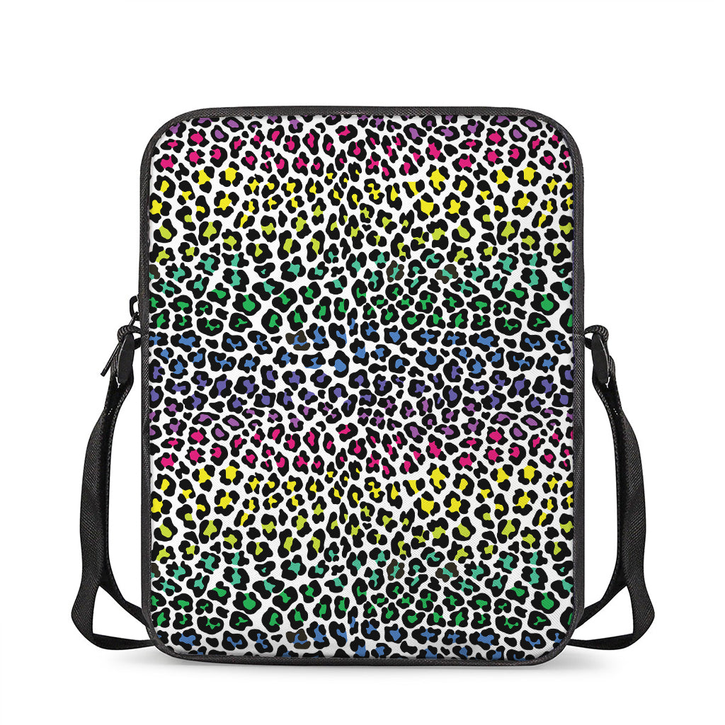 Colorful Leopard Print Rectangular Crossbody Bag