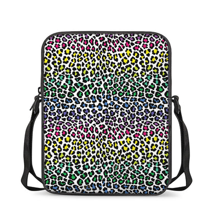 Colorful Leopard Print Rectangular Crossbody Bag