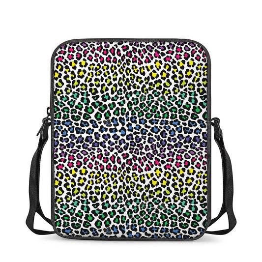 Colorful Leopard Print Rectangular Crossbody Bag