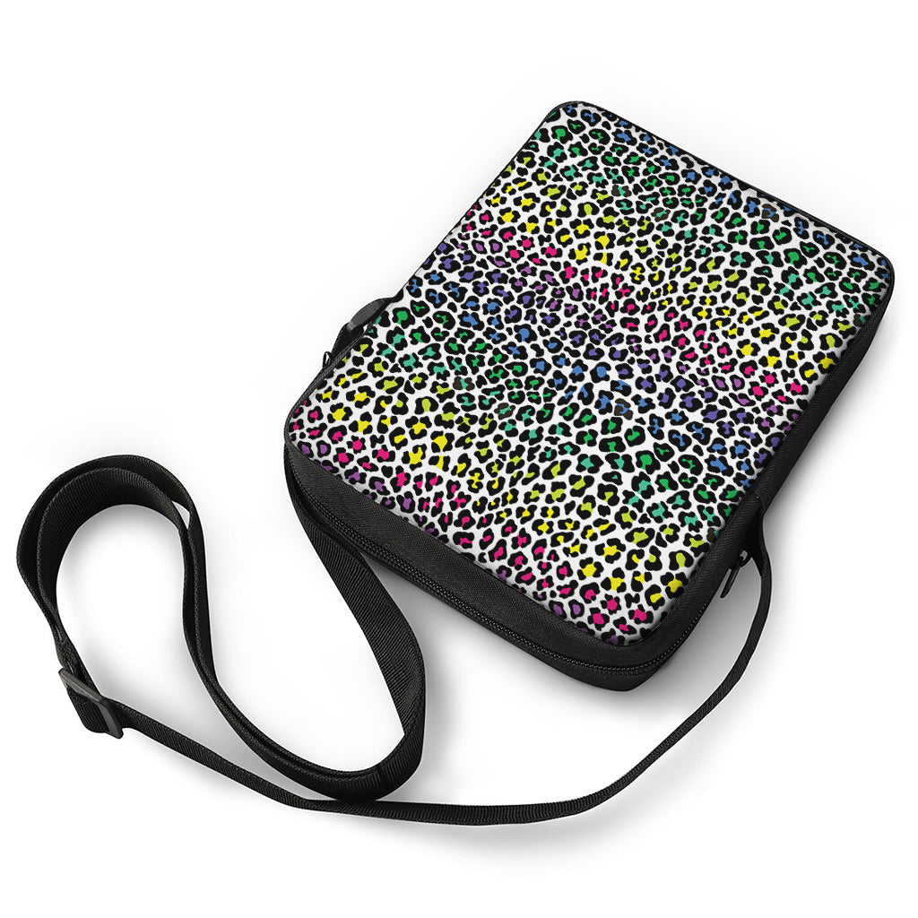 Colorful Leopard Print Rectangular Crossbody Bag