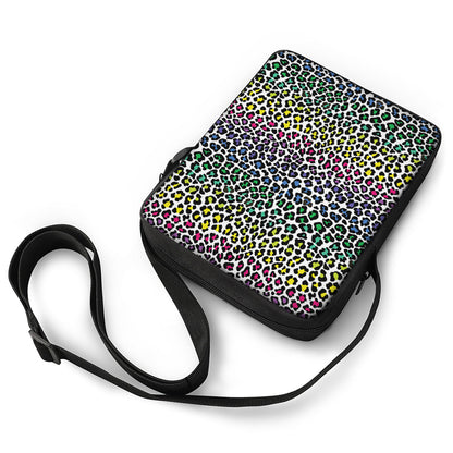 Colorful Leopard Print Rectangular Crossbody Bag