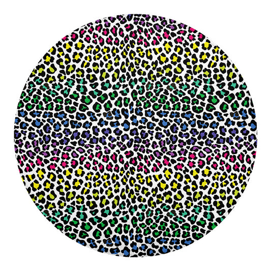Colorful Leopard Print Round Blanket