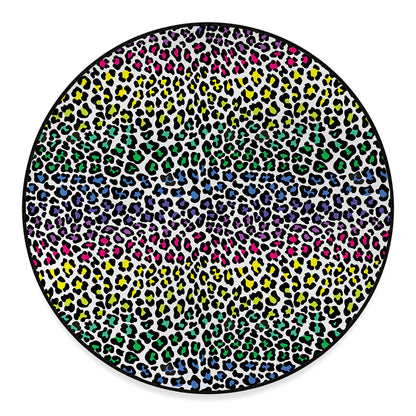 Colorful Leopard Print Round Floor Mat