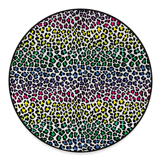 Colorful Leopard Print Round Floor Mat