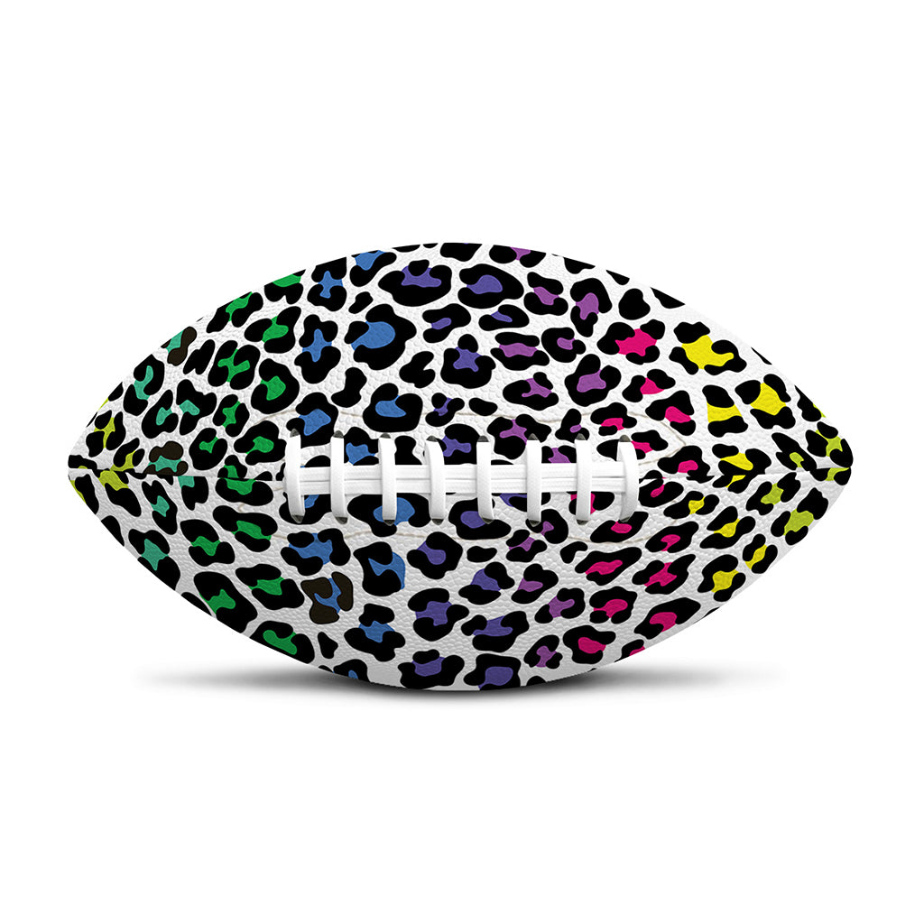 Colorful Leopard Print Rugby Ball