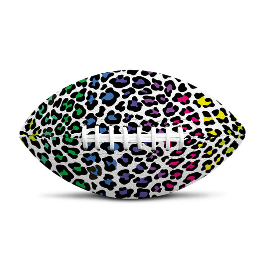 Colorful Leopard Print Rugby Ball