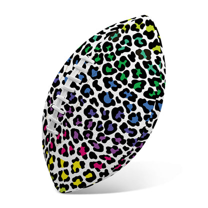 Colorful Leopard Print Rugby Ball