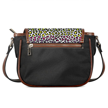 Colorful Leopard Print Saddle Bag
