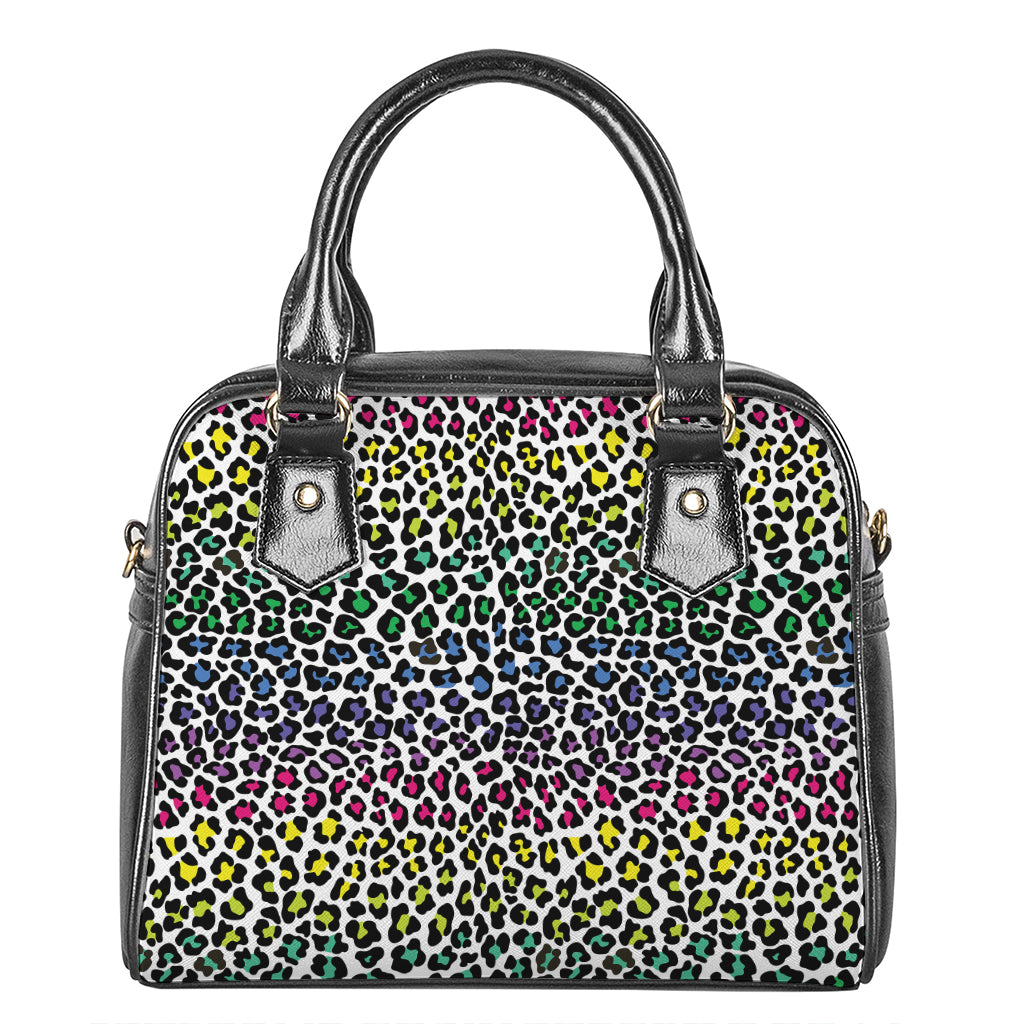 Colorful Leopard Print Shoulder Handbag