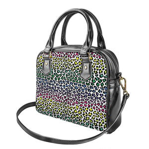 Colorful Leopard Print Shoulder Handbag