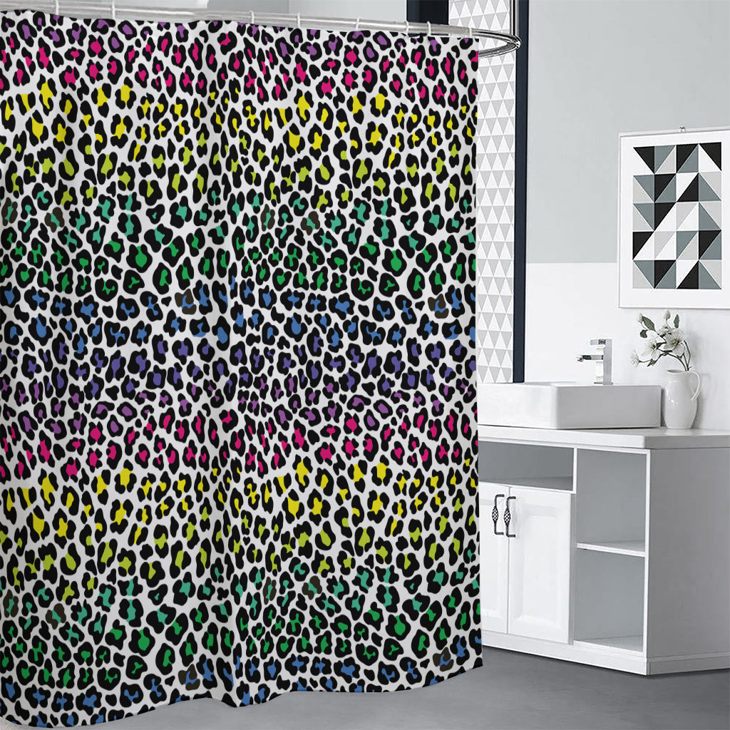 Colorful Leopard Print Shower Curtain