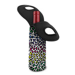Colorful Leopard Print Single Neoprene Wine Tote