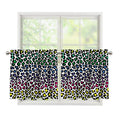 Colorful Leopard Print Tier Curtains