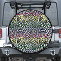 Colorful Leopard Print Tire Cover