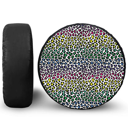 Colorful Leopard Print Tire Cover