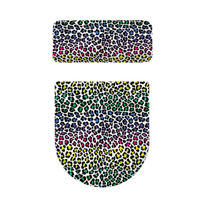 Colorful Leopard Print Toilet Lid And Tank Cover Set