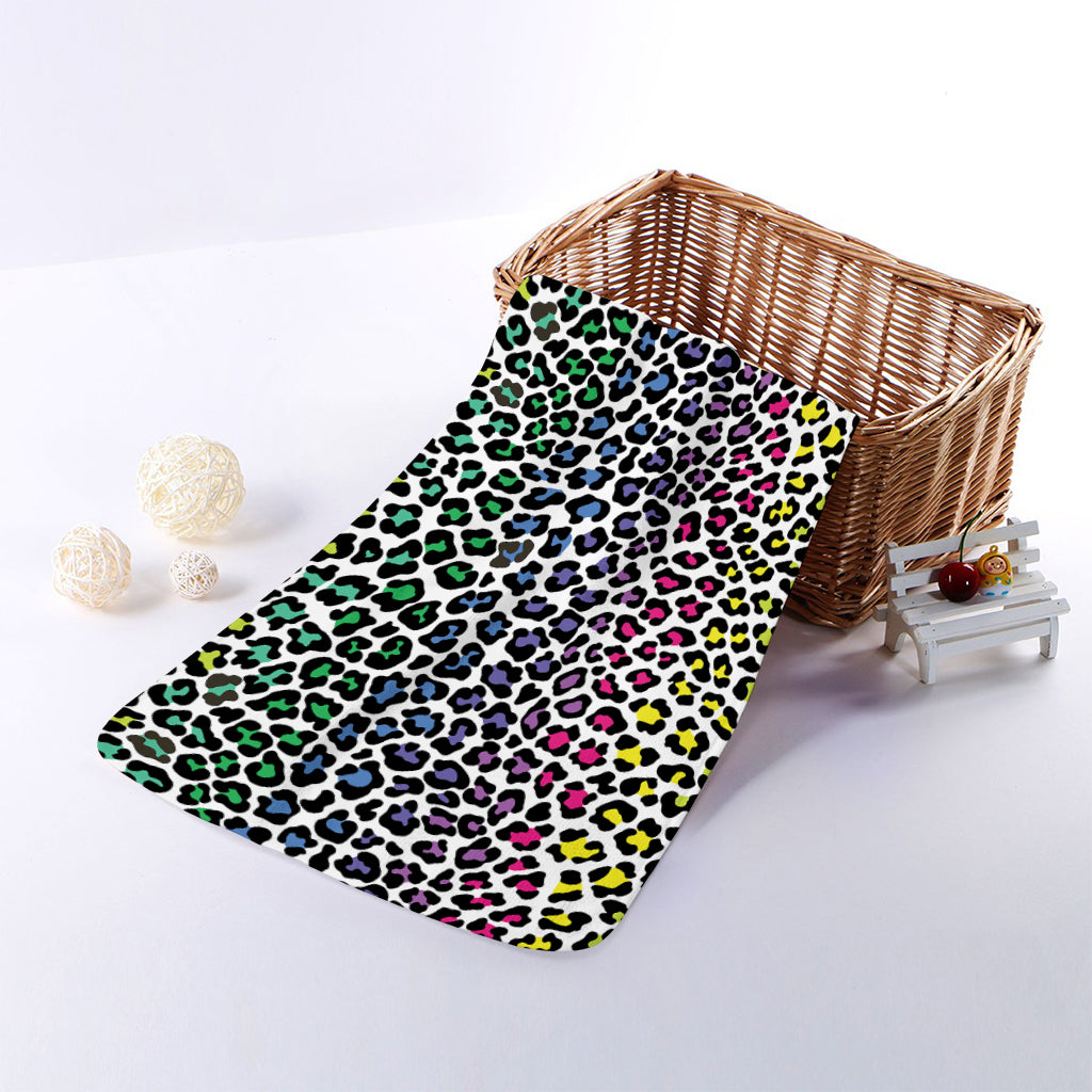 Colorful Leopard Print Towel