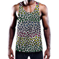 Colorful Leopard Print Men's Workout Tank Top