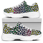 Colorful Leopard Print White Chunky Shoes