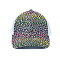 Colorful Leopard Print White Mesh Trucker Hat