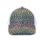 Colorful Leopard Print White Mesh Trucker Cap