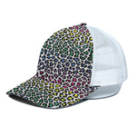 Colorful Leopard Print White Mesh Trucker Cap