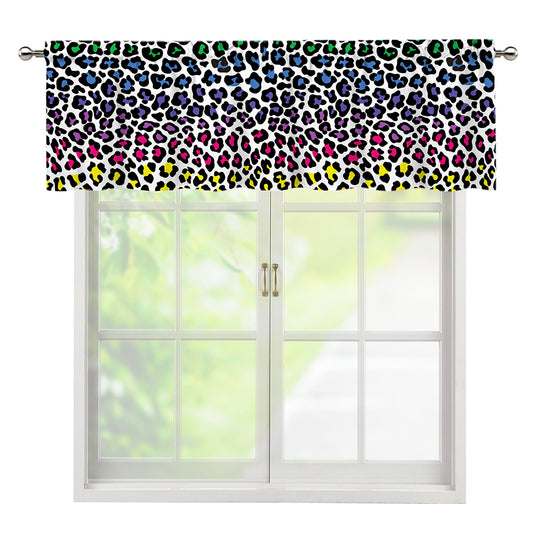 Colorful Leopard Print Window Valance