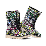 Colorful Leopard Print Winter Boots