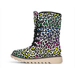 Colorful Leopard Print Winter Boots