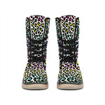 Colorful Leopard Print Winter Boots