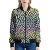 Colorful Leopard Print Women's Bomber Jacket