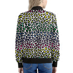 Colorful Leopard Print Women's Bomber Jacket