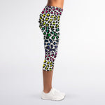 Colorful Leopard Print Women's Capri Leggings