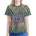 Colorful Leopard Print Women's Polo Shirt