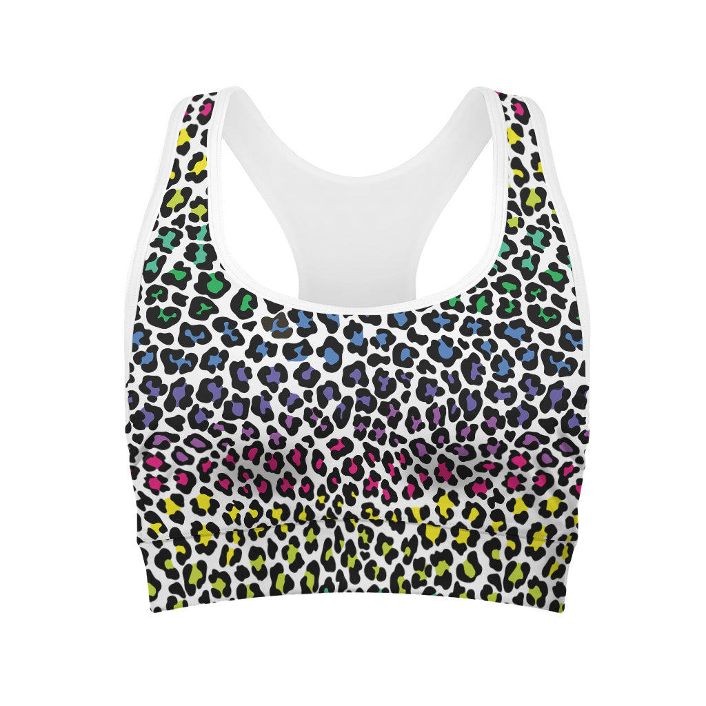 Colorful Leopard Print Women's Sports Bra