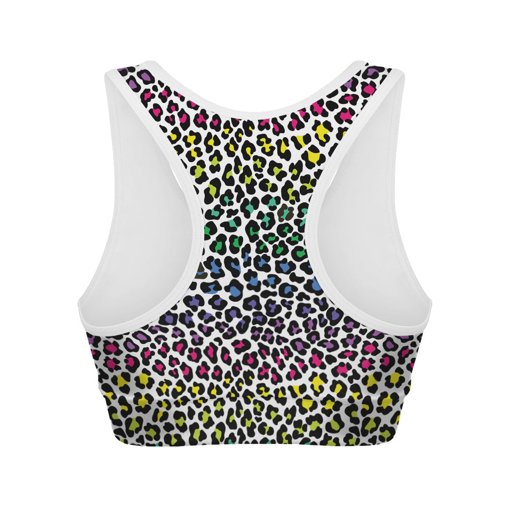 Colorful Leopard Print Women's Sports Bra