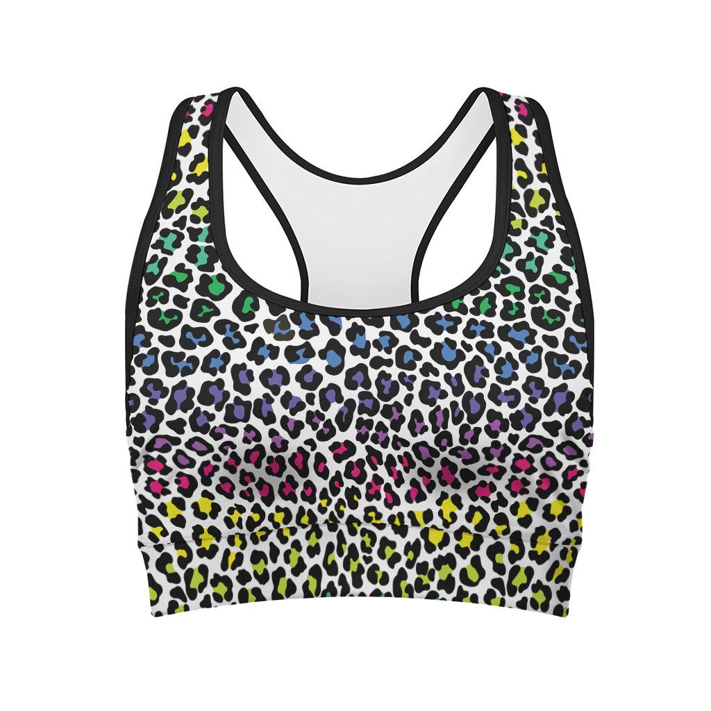 Colorful Leopard Print Women's Sports Bra