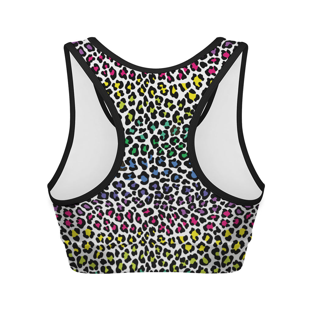 Colorful Leopard Print Women's Sports Bra