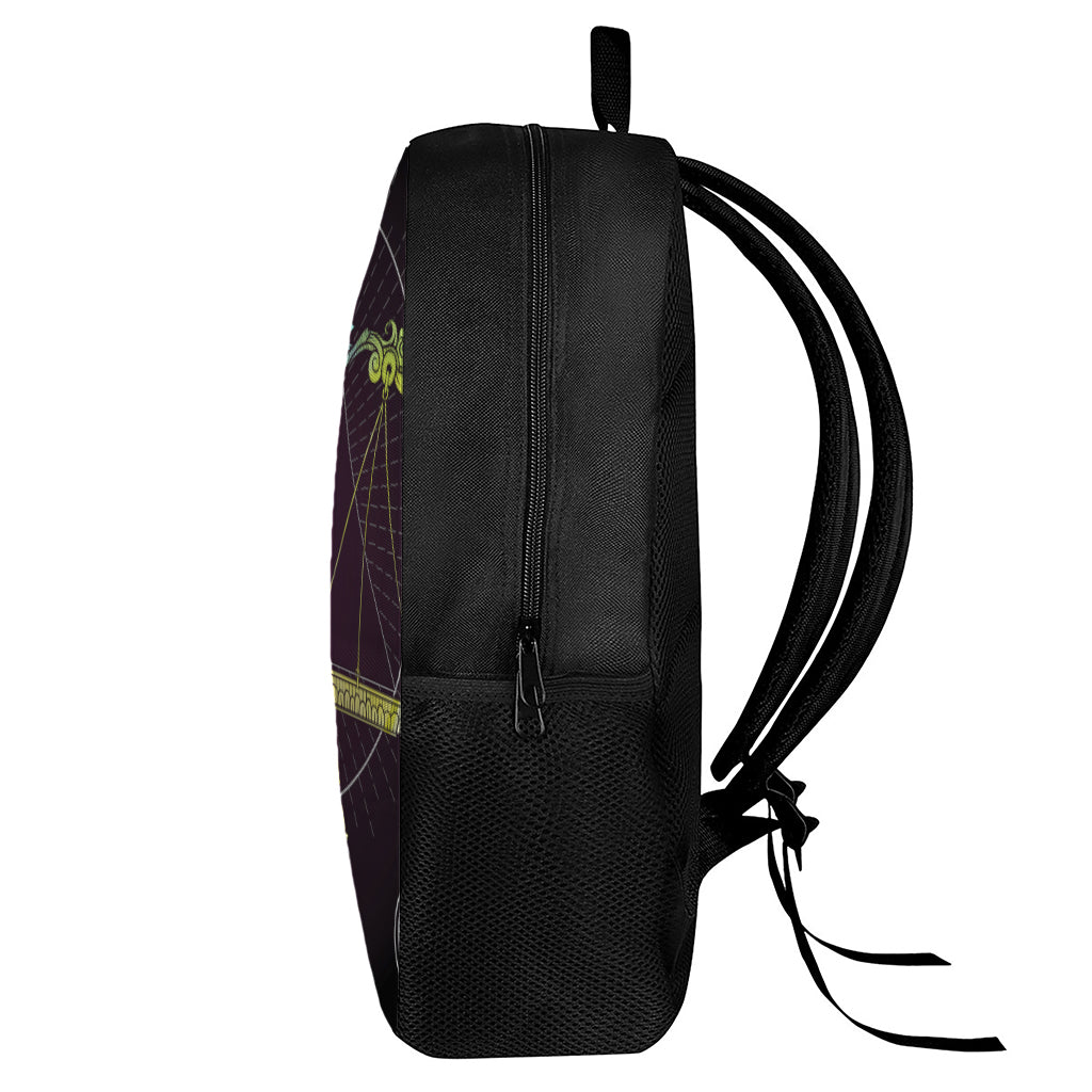 Colorful Libra Sign Print 17 Inch Backpack