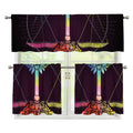 Colorful Libra Sign Print 3 Piece Kitchen Curtains