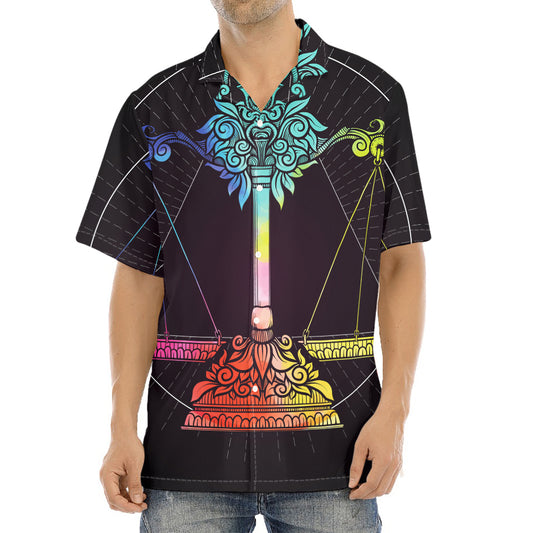 Colorful Libra Sign Print Aloha Shirt