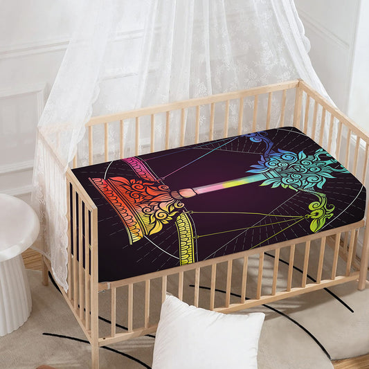 Colorful Libra Sign Print Baby Crib Sheet