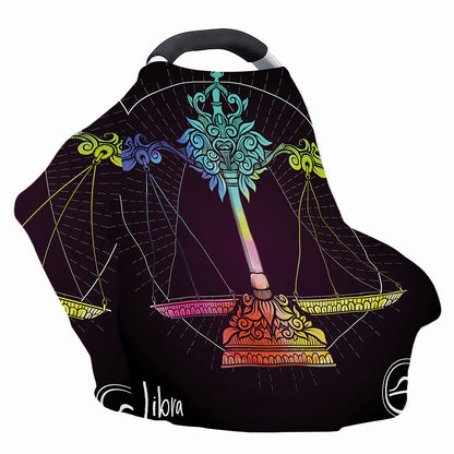 Colorful Libra Sign Print Baby Seat Cover