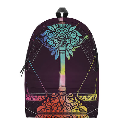 Colorful Libra Sign Print Backpack