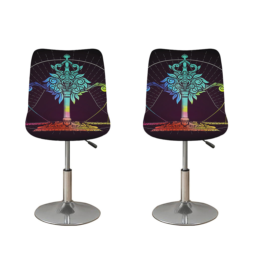 Colorful Libra Sign Print Bar Stool Covers