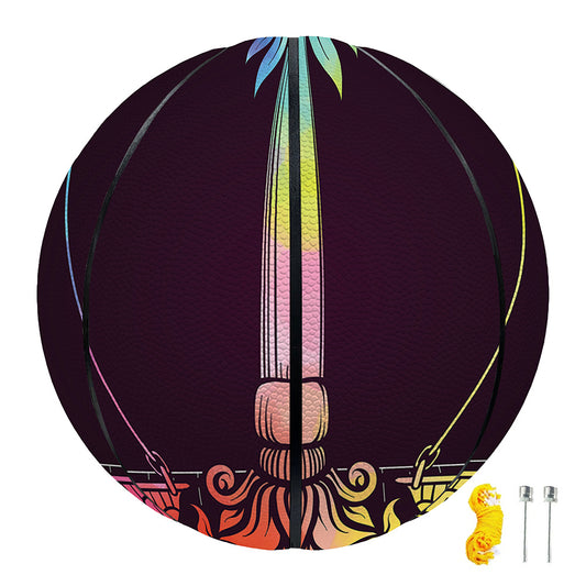 Colorful Libra Sign Print Basketball