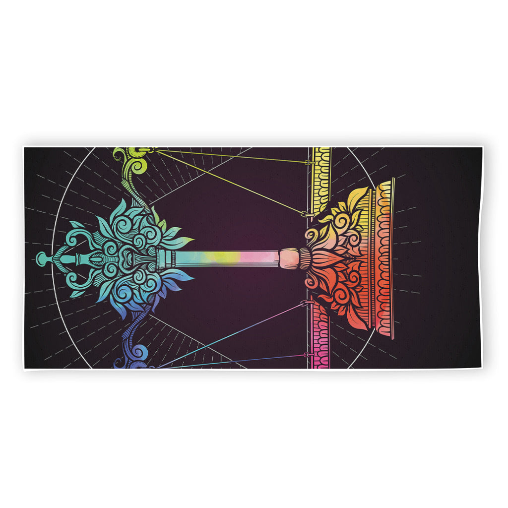 Colorful Libra Sign Print Beach Towel